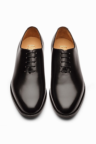 Black Hand Painted Oxford Shoes by 3DM Lifestyle