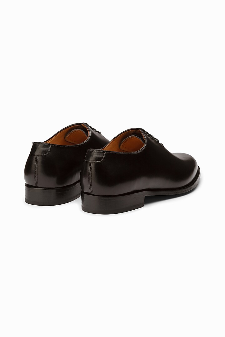 Black Hand Painted Oxford Shoes by 3DM Lifestyle at Pernia's Pop Up Shop
