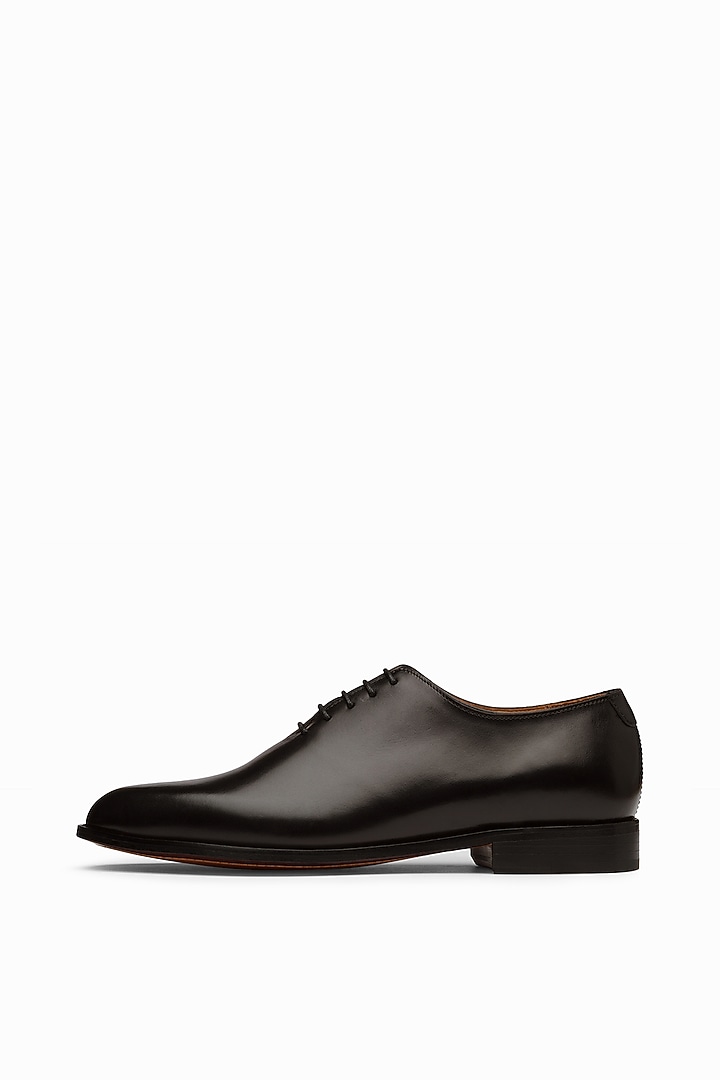 Black Hand Painted Oxford Shoes by 3DM Lifestyle at Pernia's Pop Up Shop