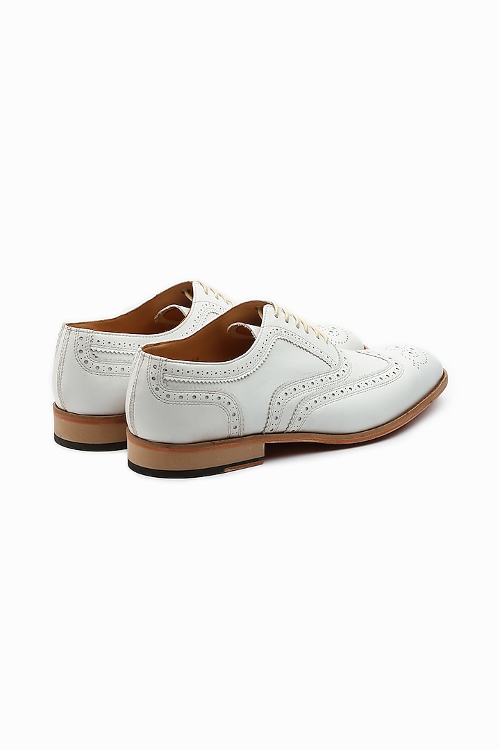 White Hand Painted Wing-Tip Oxford Shoes Design by 3DM Lifestyle at  Pernia's Pop Up Shop 2023