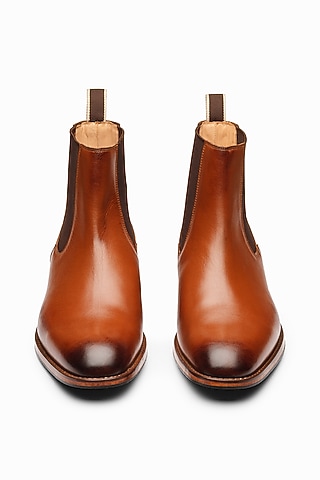 Tan Hand Painted Chelsea Boots by 3DM Lifestyle