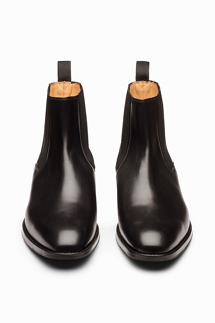 Black Hand Painted Chelsea Boots by 3DM Lifestyle