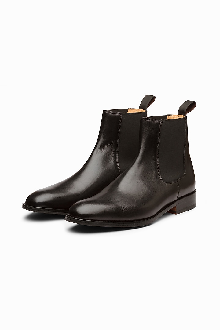 Black Hand Painted Chelsea Boots by 3DM Lifestyle at Pernia's Pop Up Shop