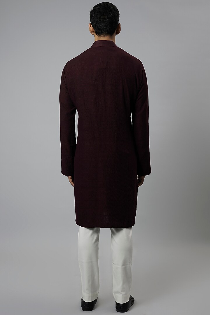 Falsa Matka Silk & Stretch Cotton Kurta Set by Divyam Mehta Men at Pernia's Pop Up Shop