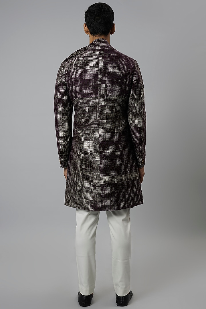 Falsa Raw Silk Draped Kurta Set by Divyam Mehta Men at Pernia's Pop Up Shop