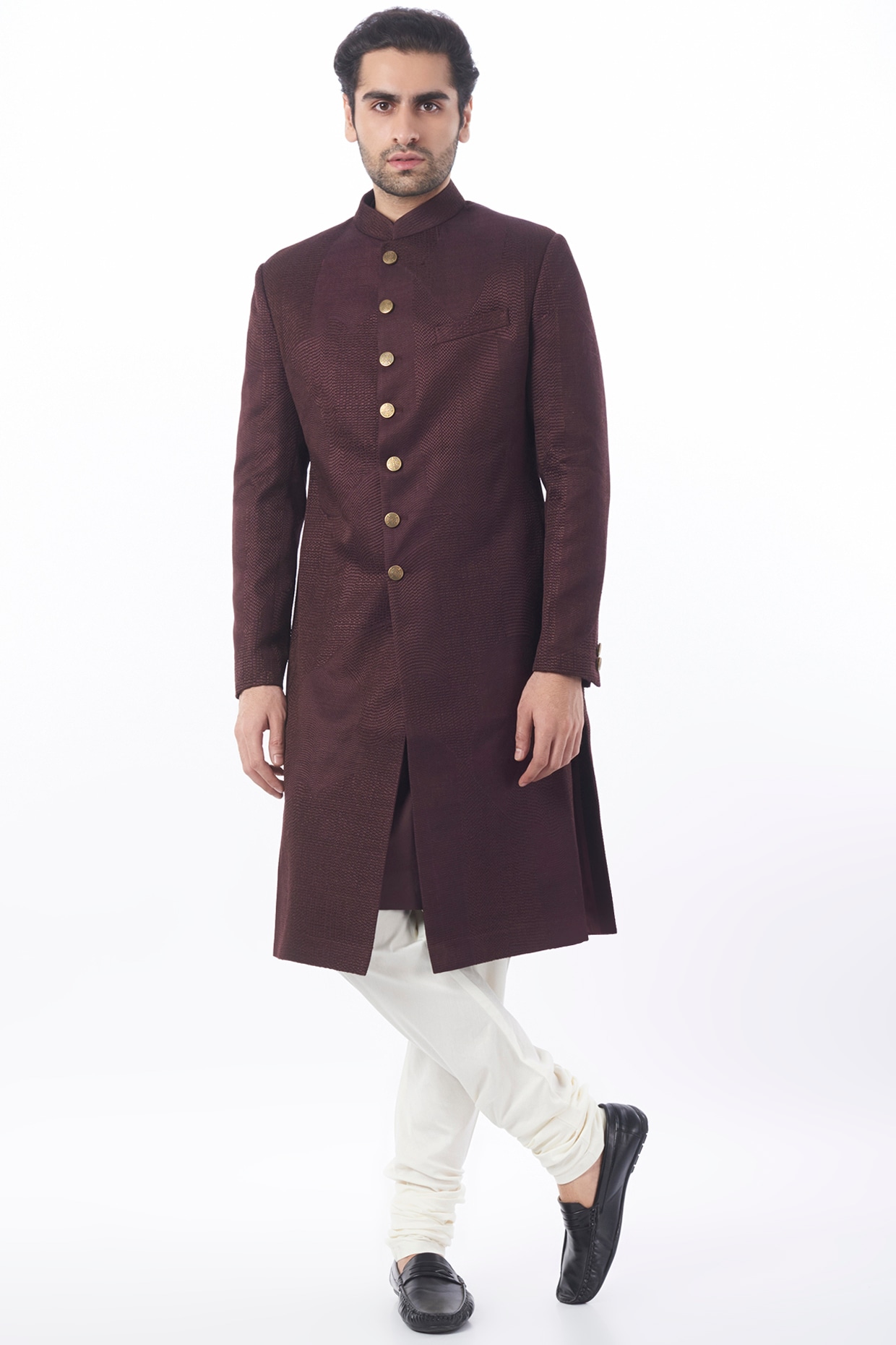 Divyam Mehta Falsa Raw Silk Sherwani Set
