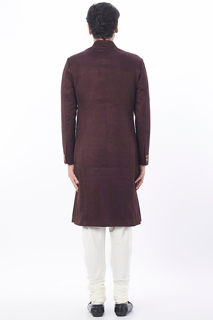 Falsa Raw Silk Groom Sherwani Set by Divyam Mehta Men at Pernia's Pop Up Shop