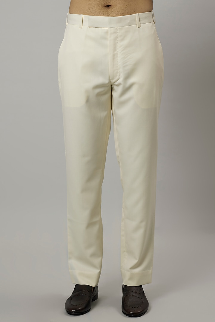Ivory Raw Silk Groom Bandhgala Set by Divyam Mehta Men at Pernia's Pop Up Shop