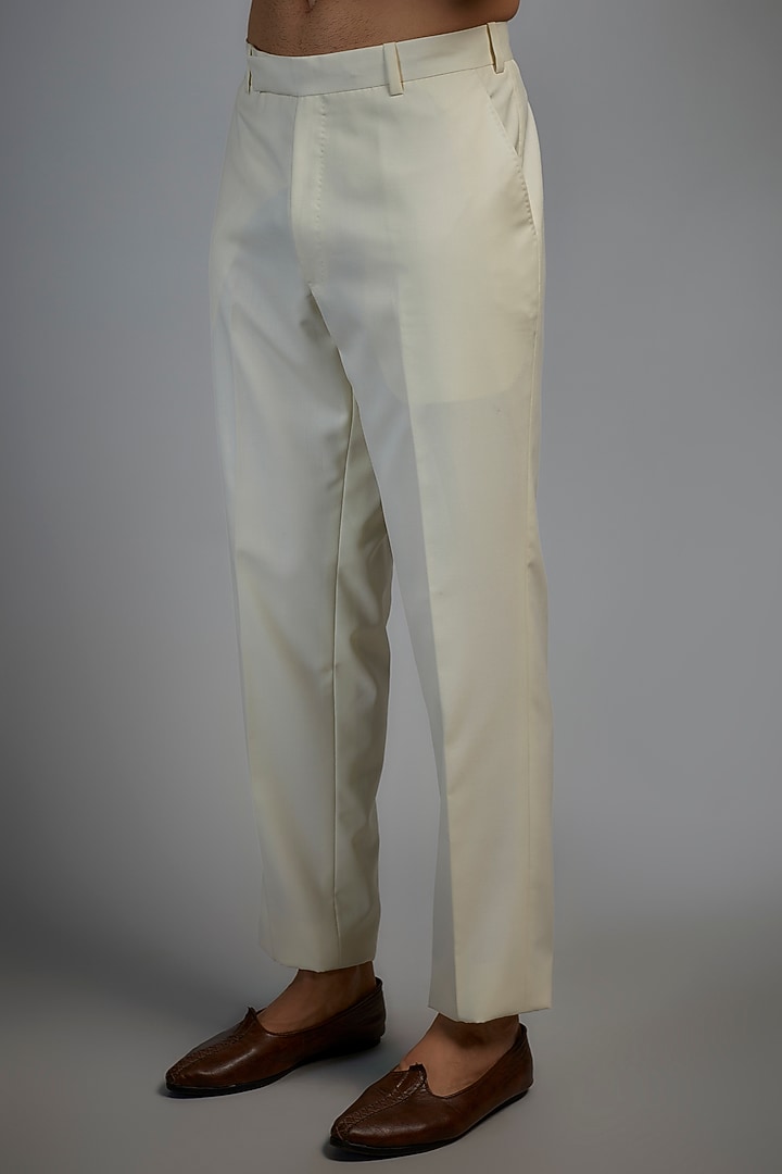 Oyster Pink Raw Silk & Blended Wool Groom Bandhgala Set by Divyam Mehta Men at Pernia's Pop Up Shop