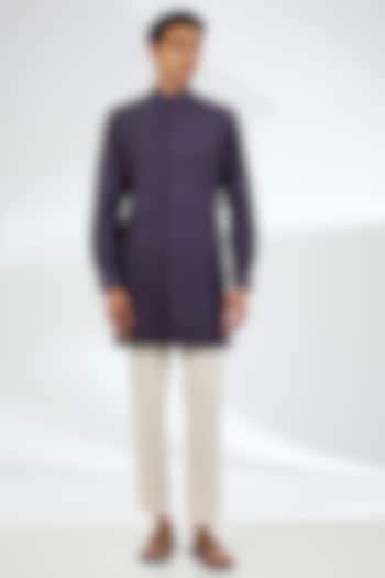 Dry Orchid Silk Kurta Set by Divyam Mehta Men