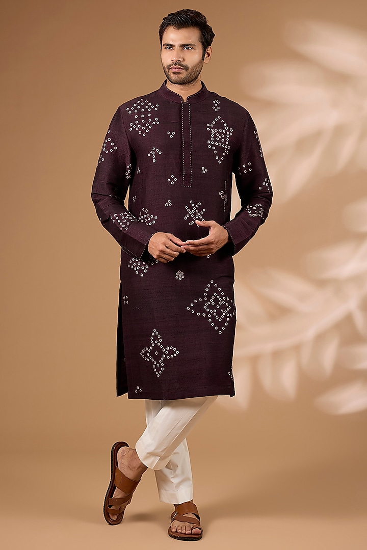 Falsa Raw Silk Kurta Set by Divyam Mehta Men