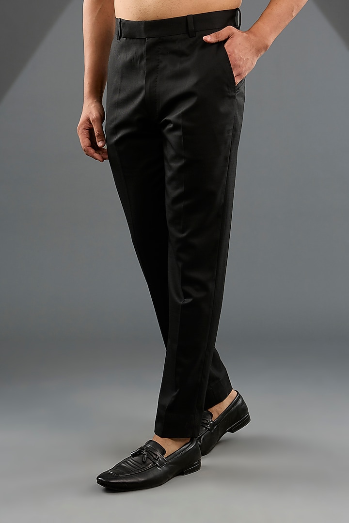 Black Raw Silk Embroidered Groom Bandhgala Set by Divyam Mehta Men at Pernia's Pop Up Shop