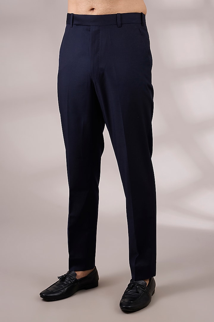 Navy Suiting Groom Bandhgala Set by Divyam Mehta Men at Pernia's Pop Up Shop