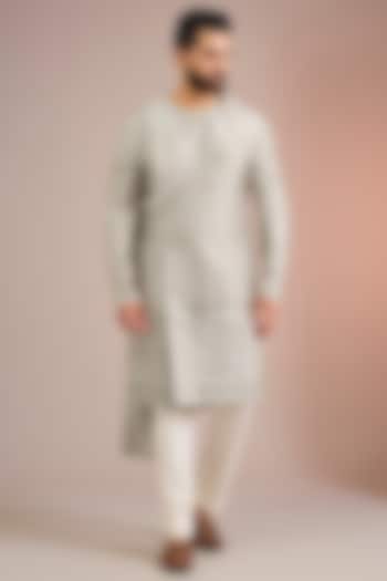 Artichoke Raw Silk Kurta Set by Divyam Mehta Men at Pernia's Pop Up Shop