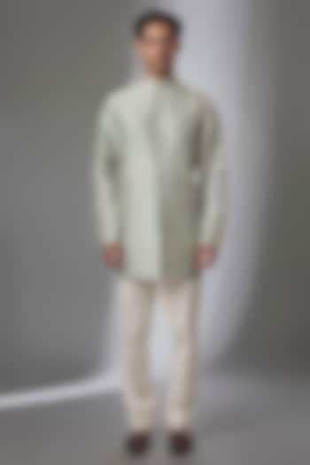 Mint Matka Silk Kurta Set by Divyam Mehta Men at Pernia's Pop Up Shop