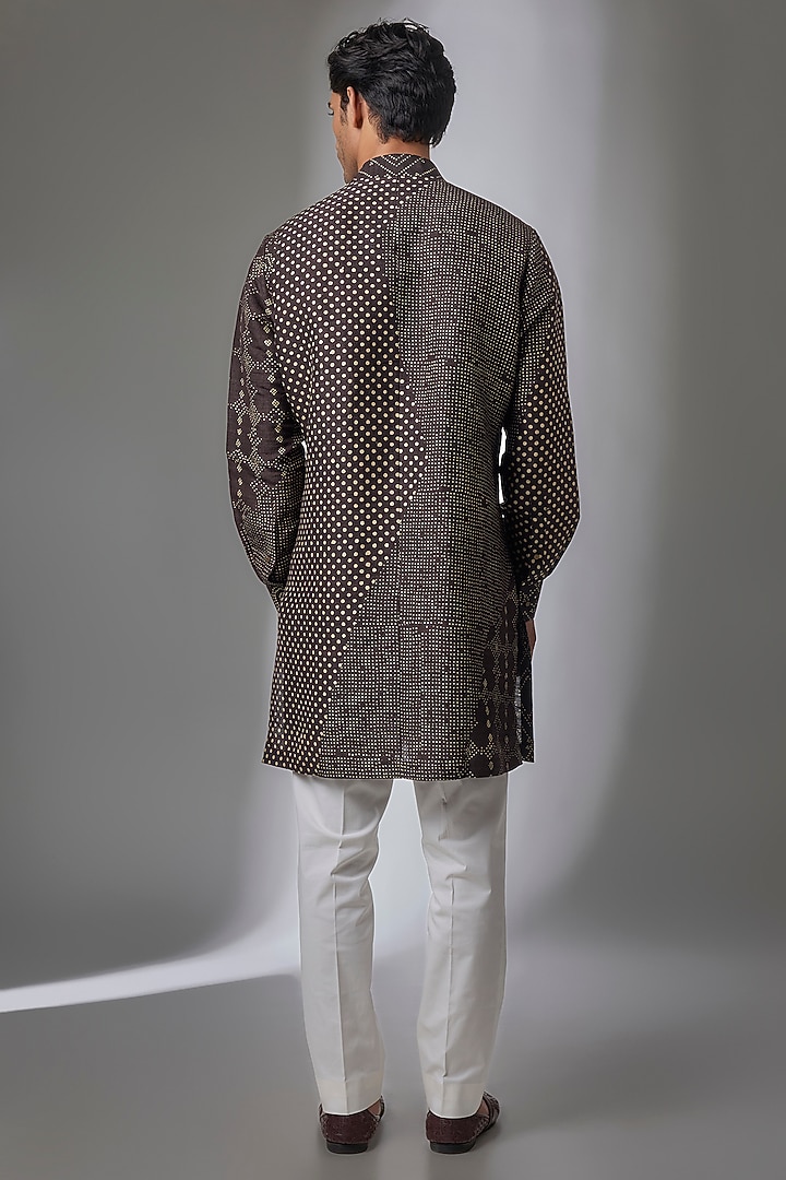 Brown Matka Silk Kurta Set by Divyam Mehta Men at Pernia's Pop Up Shop
