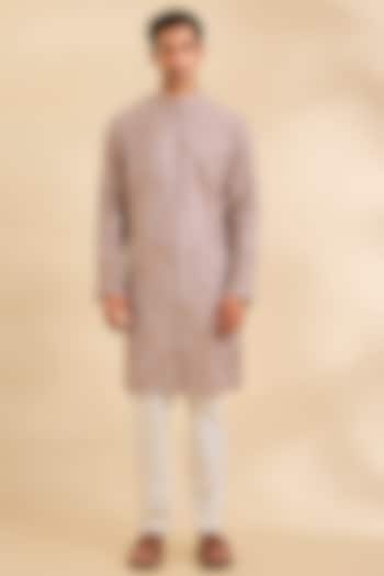 Ecru Raw Silk Kurta Set by Divyam Mehta Men at Pernia's Pop Up Shop