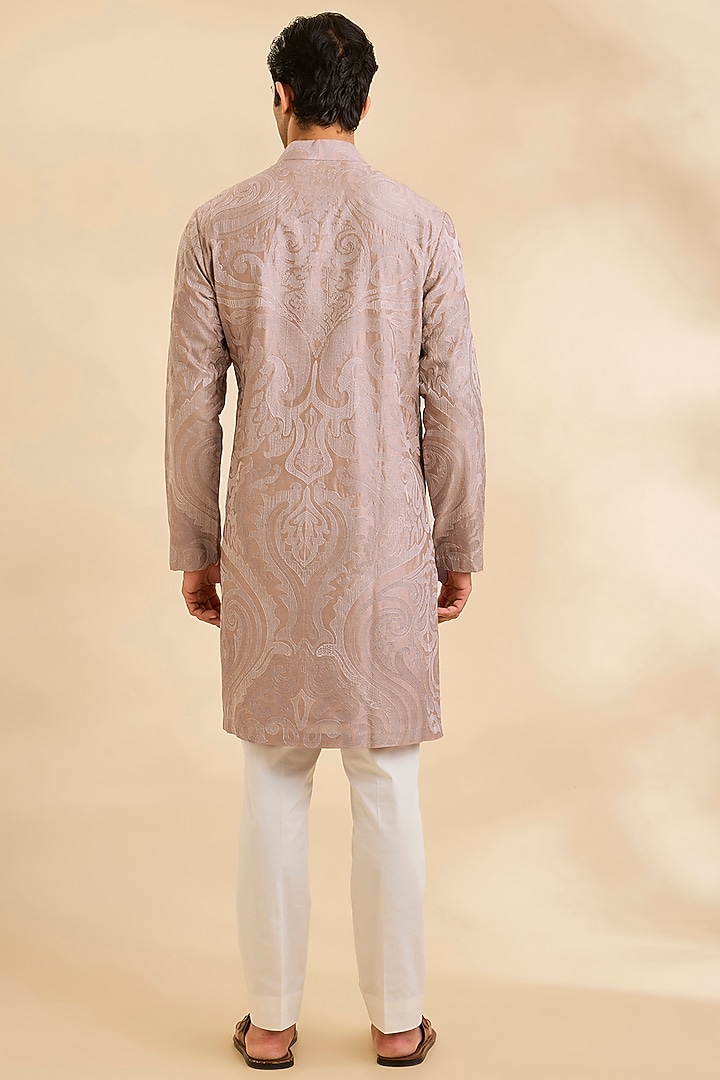 Ecru Raw Silk Kurta Set by Divyam Mehta Men at Pernia's Pop Up Shop