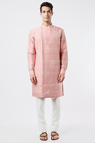 Pyazi Hand Embroidered Kurta Set by Divyam Mehta Men