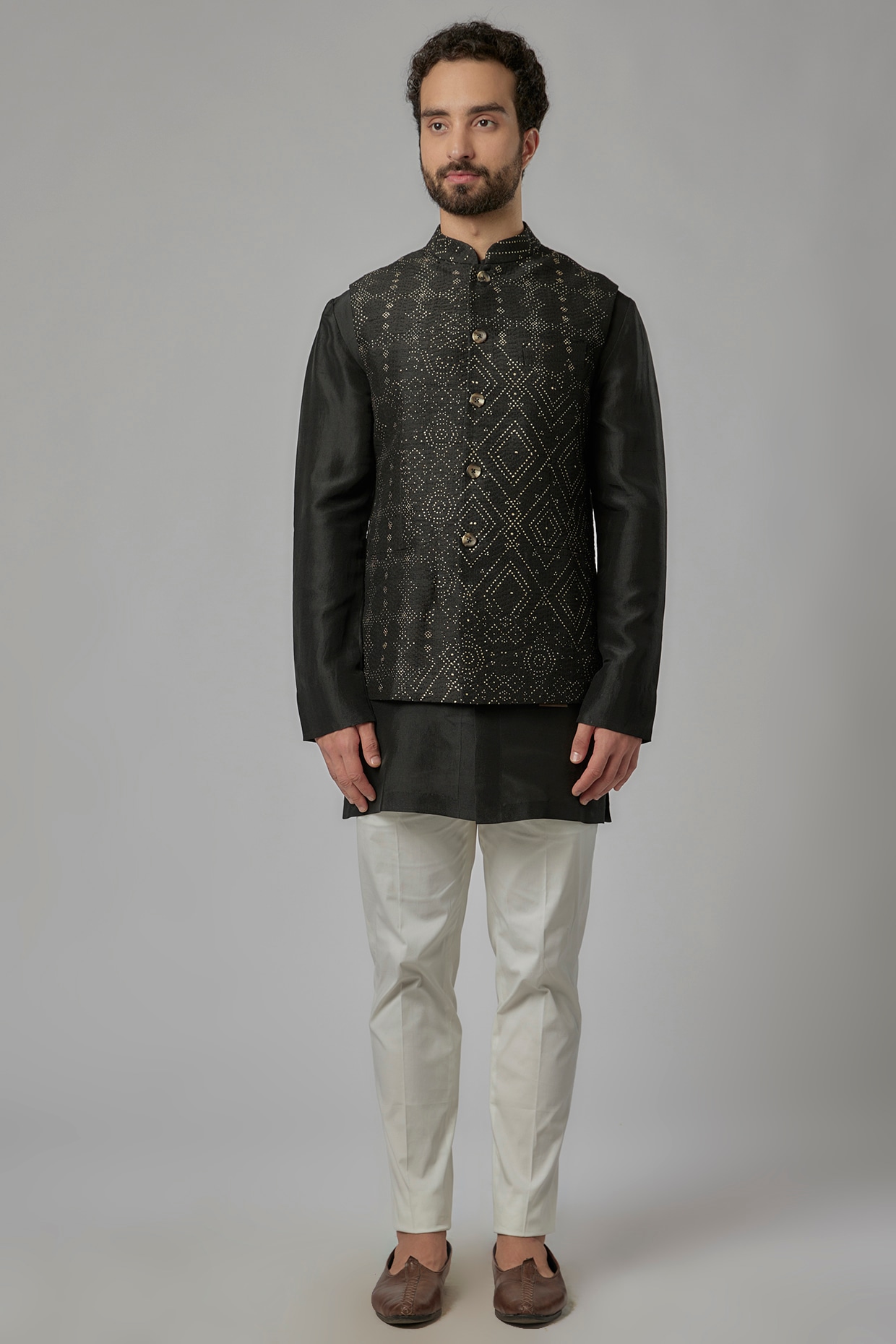 Buy Black 3-Piece Ethnic Suit for Men by hangup Online | Ajio.com