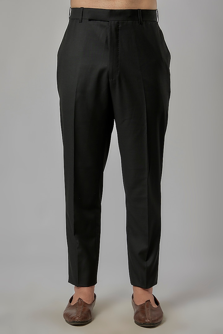 Black Matka Silk Wedding Bandhgala Set by Divyam Mehta Men at Pernia's Pop Up Shop