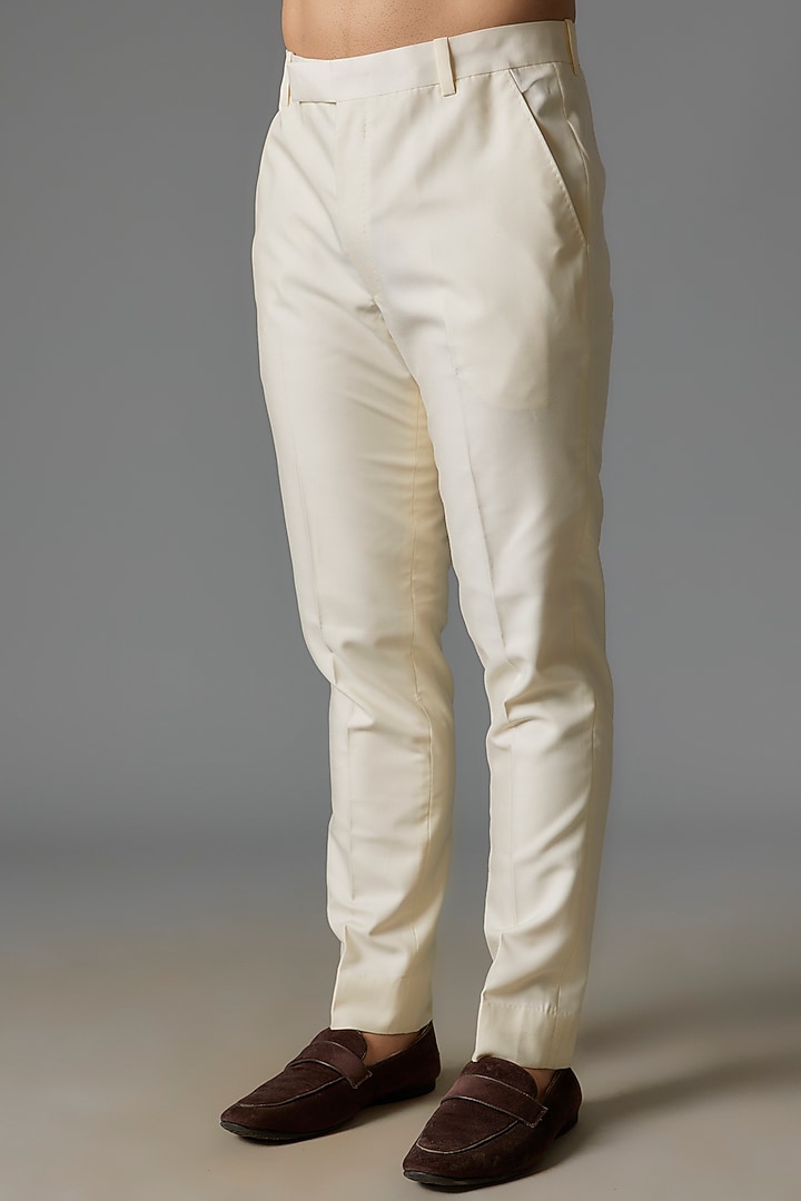 White Matka Silk Wedding Bandhgala Set by Divyam Mehta Men at Pernia's Pop Up Shop