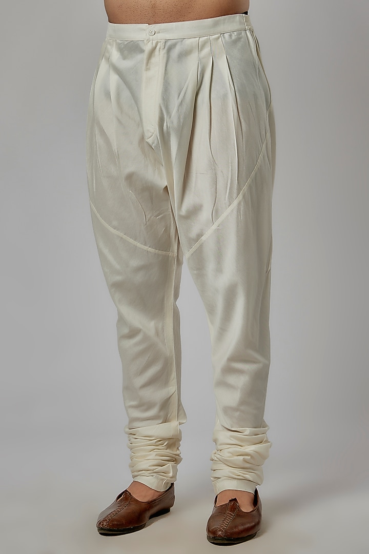 Ivory Raw Silk Groom Sherwani Set by Divyam Mehta Men at Pernia's Pop Up Shop