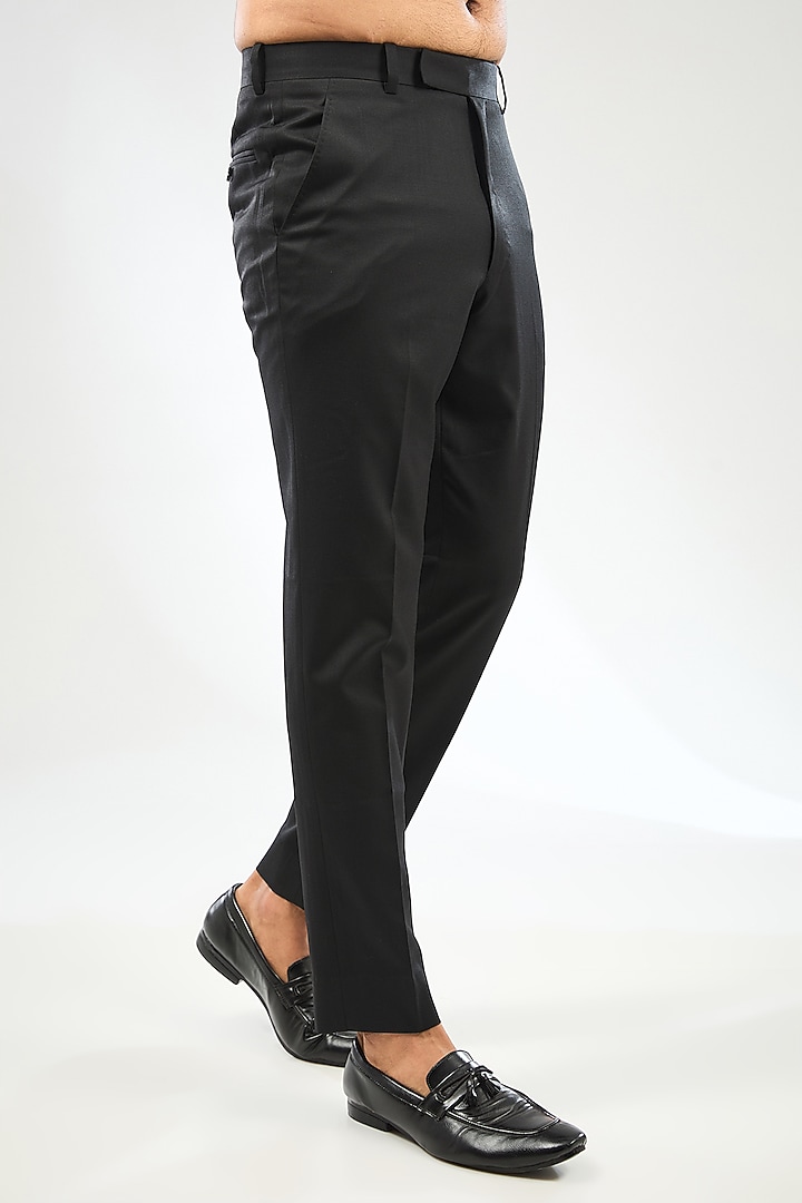 Black Silk Embroidered Groom Bandhgala Set by Divyam Mehta Men at Pernia's Pop Up Shop