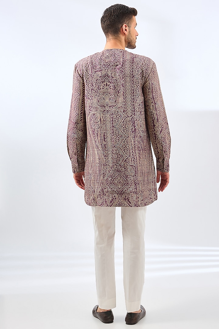 Orchid Silk Bundi Jacket Set by Divyam Mehta Men at Pernia's Pop Up Shop