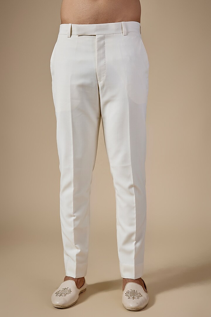 Ivory Raw Silk Groom Sherwani Set by Divyam Mehta Men at Pernia's Pop Up Shop