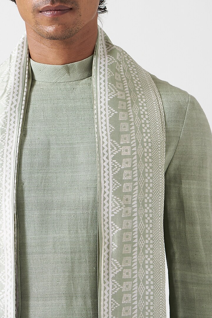 Mint Matka Silk Kurta Set by Divyam Mehta Men at Pernia's Pop Up Shop