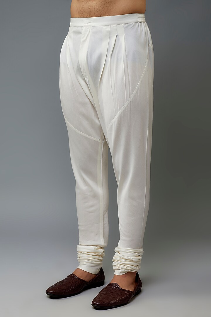 Ivory Raw Silk Groom Sherwani Set by Divyam Mehta Men at Pernia's Pop Up Shop