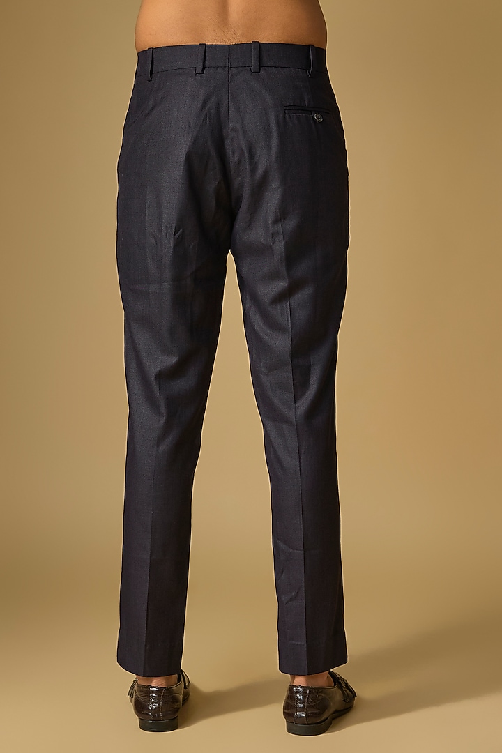 Dark Grey Cotton Lycra Pants by Divyam Mehta Men at Pernia's Pop Up Shop