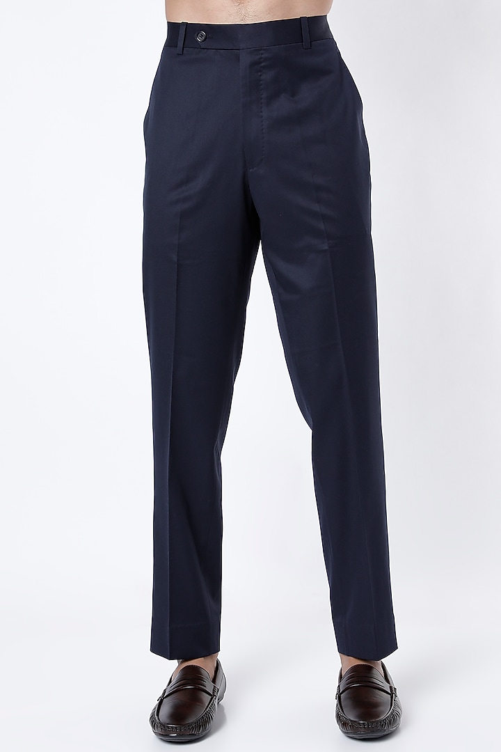 Blue Raw Silk Cross Stitch Embroidered Groom Bandhgala Set by Divyam Mehta Men at Pernia's Pop Up Shop