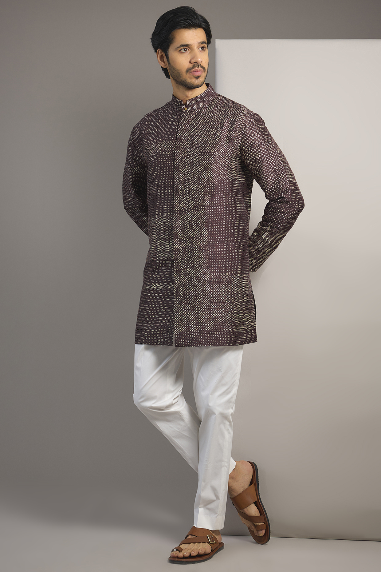 Falsa Raw Silk Kurta by Divyam Mehta Men at Pernia's Pop Up Shop