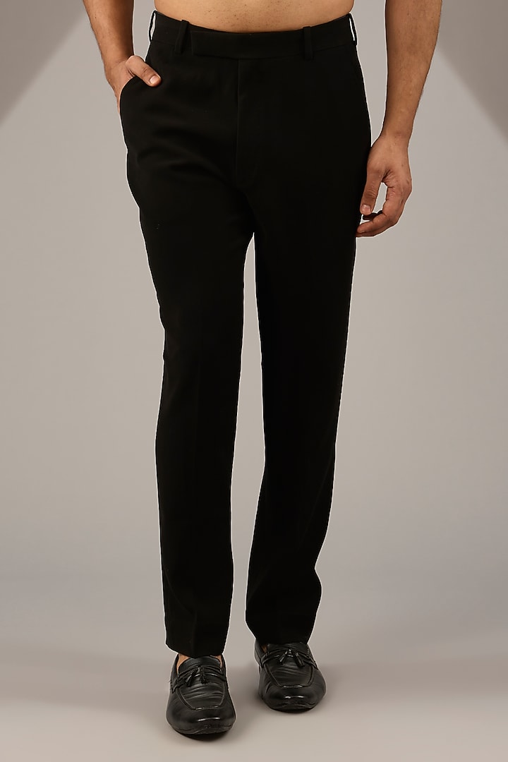 Black Velvet Bandhgala Set by Divyam Mehta Men at Pernia's Pop Up Shop