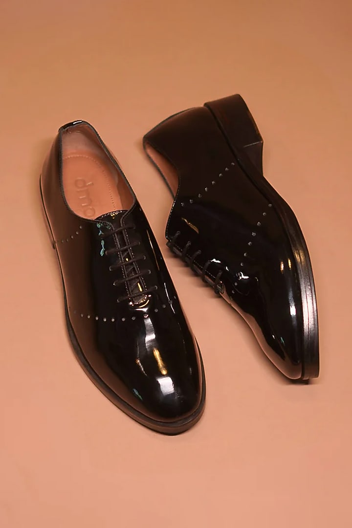 Black Leather Oxford Brogues by Dmodot at Pernia's Pop Up Shop