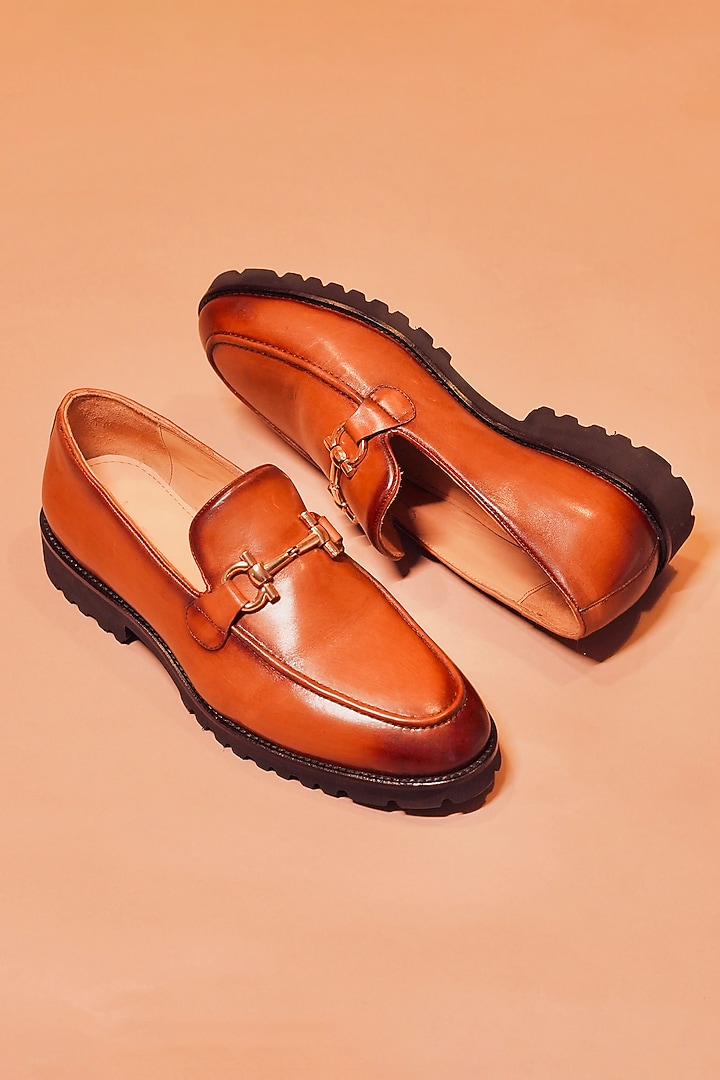 Brown Leather Loafers by Dmodot at Pernia's Pop Up Shop