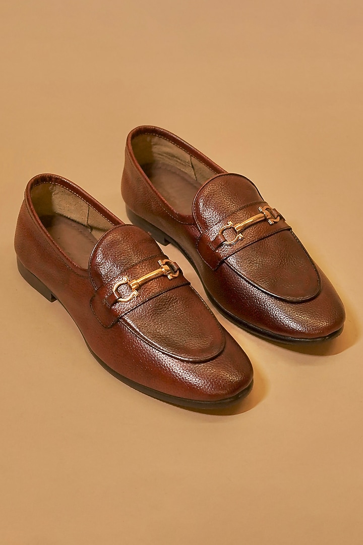 Brown Leather Loafers by Dmodot at Pernia's Pop Up Shop