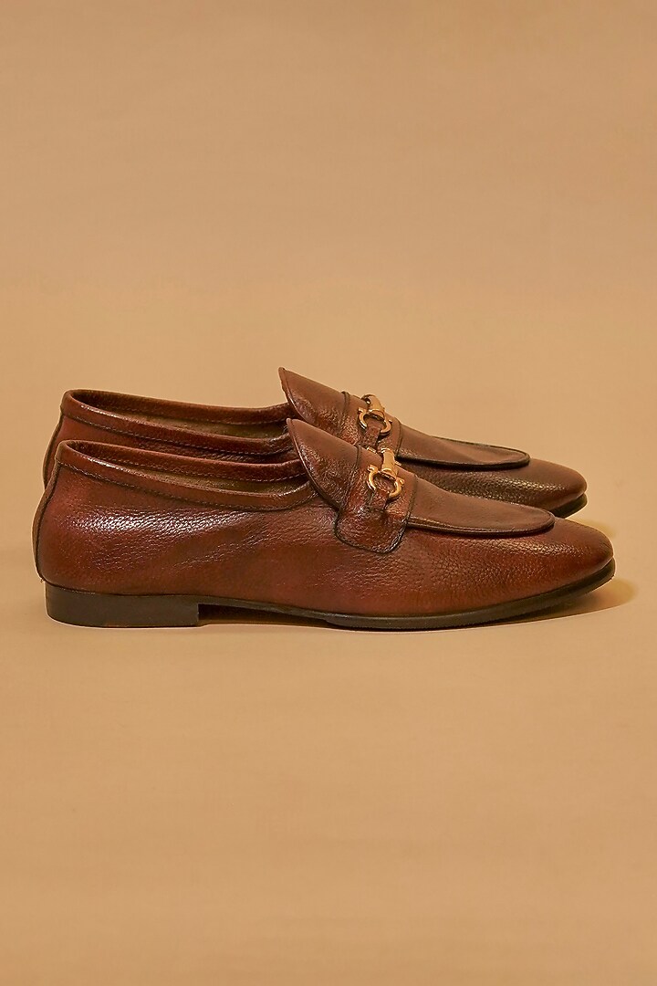 Brown Leather Loafers by Dmodot at Pernia's Pop Up Shop
