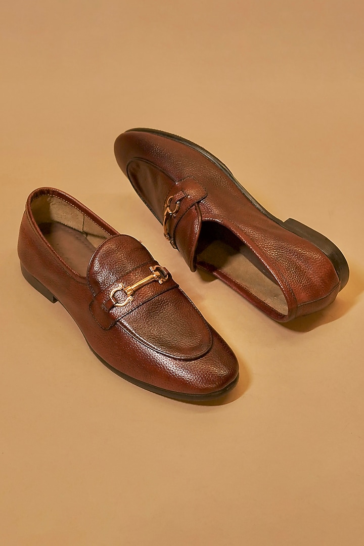 Brown Leather Loafers by Dmodot at Pernia's Pop Up Shop