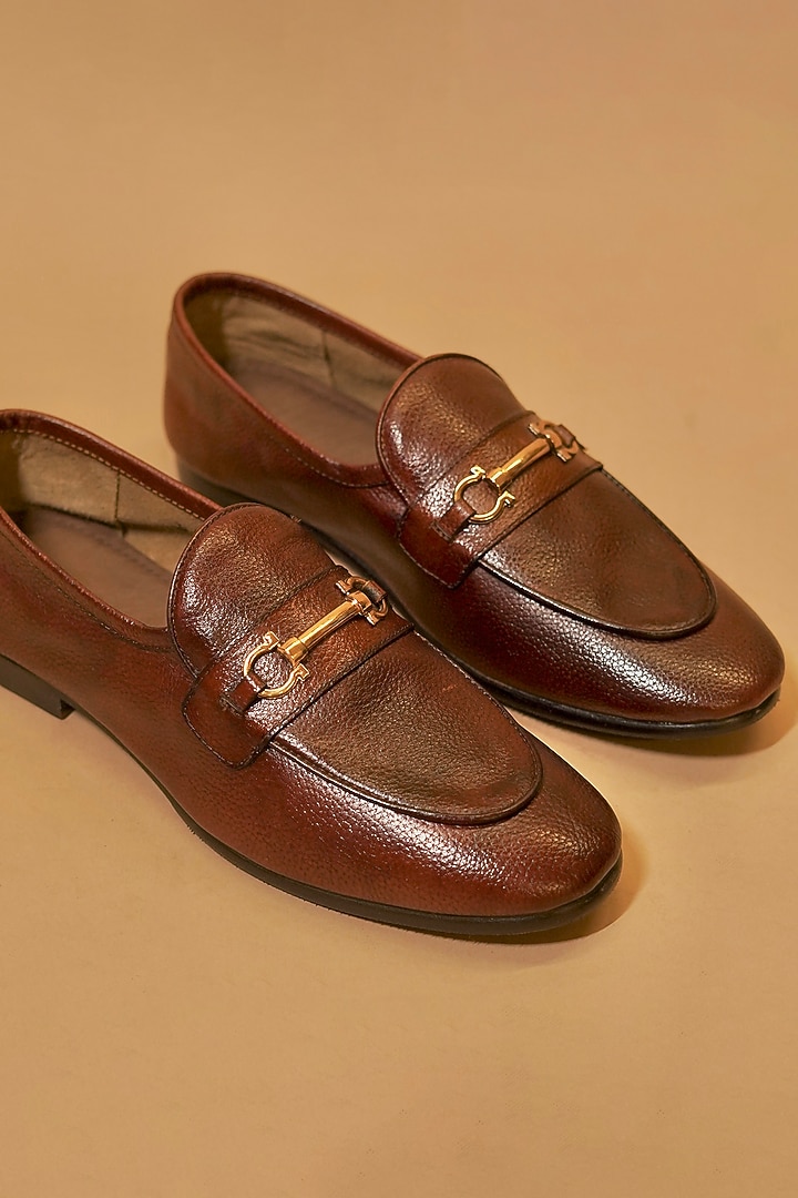 Brown Leather Loafers by Dmodot at Pernia's Pop Up Shop