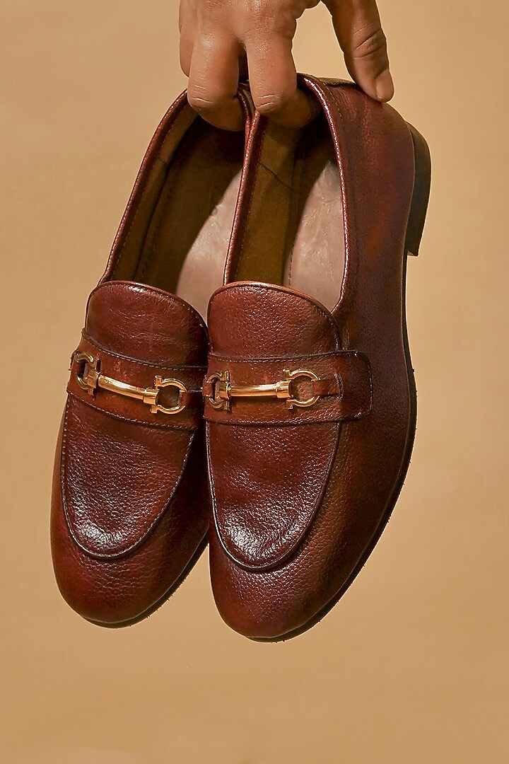 Brown Leather Loafers by Dmodot at Pernia's Pop Up Shop