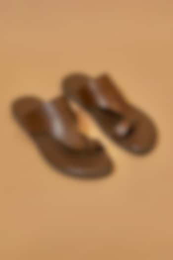 Dark Brown Leather Flats by Dmodot at Pernia's Pop Up Shop