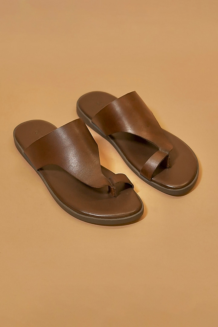 Dark Brown Leather Flats by Dmodot at Pernia's Pop Up Shop
