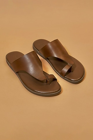 Dark Brown Leather Flats by Dmodot