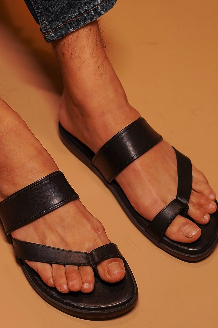 Black Leather Flats by Dmodot at Pernia's Pop Up Shop