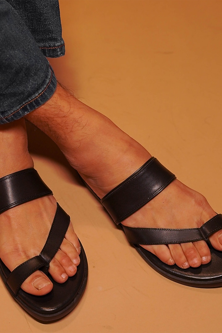 Black Leather Flats by Dmodot at Pernia's Pop Up Shop