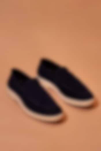 Navy Blue Leather Loafers by Dmodot at Pernia's Pop Up Shop