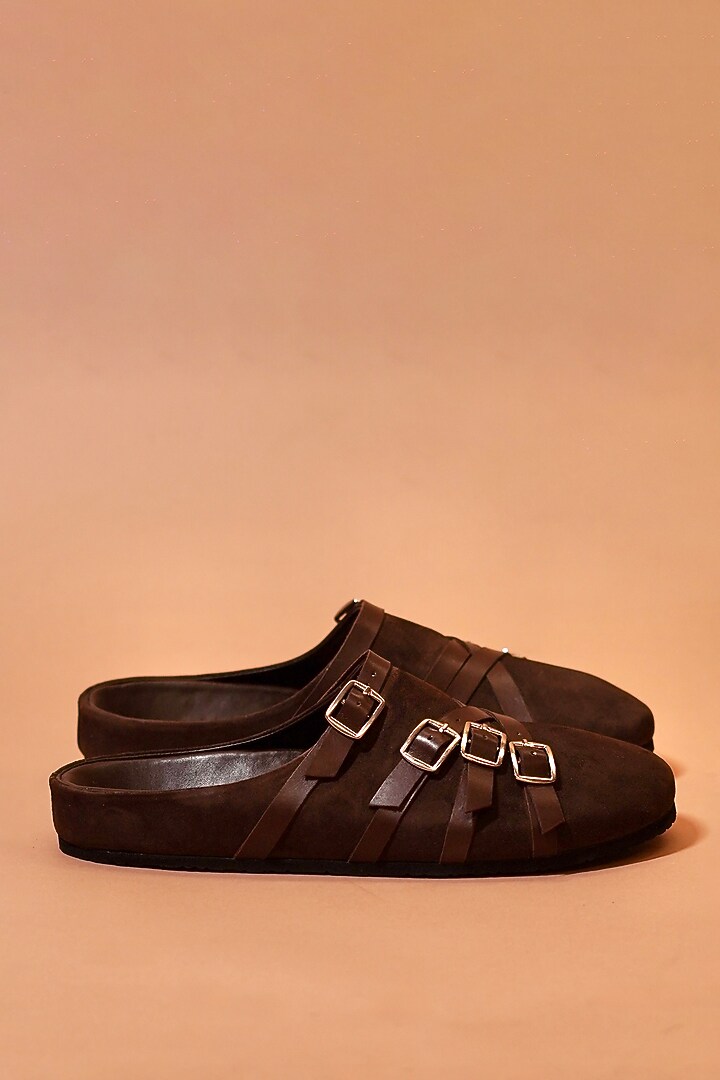 Brown Leather Kolhapuri Flats by Dmodot at Pernia's Pop Up Shop